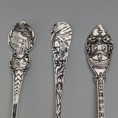 約 1900 年美國古董純銀紀念品湯匙 x6 茶匙大小總計 100 克